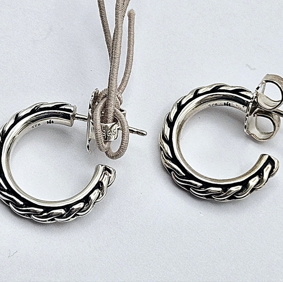 John Hardy Silver Hoop Earrings - Picture 2 of 6